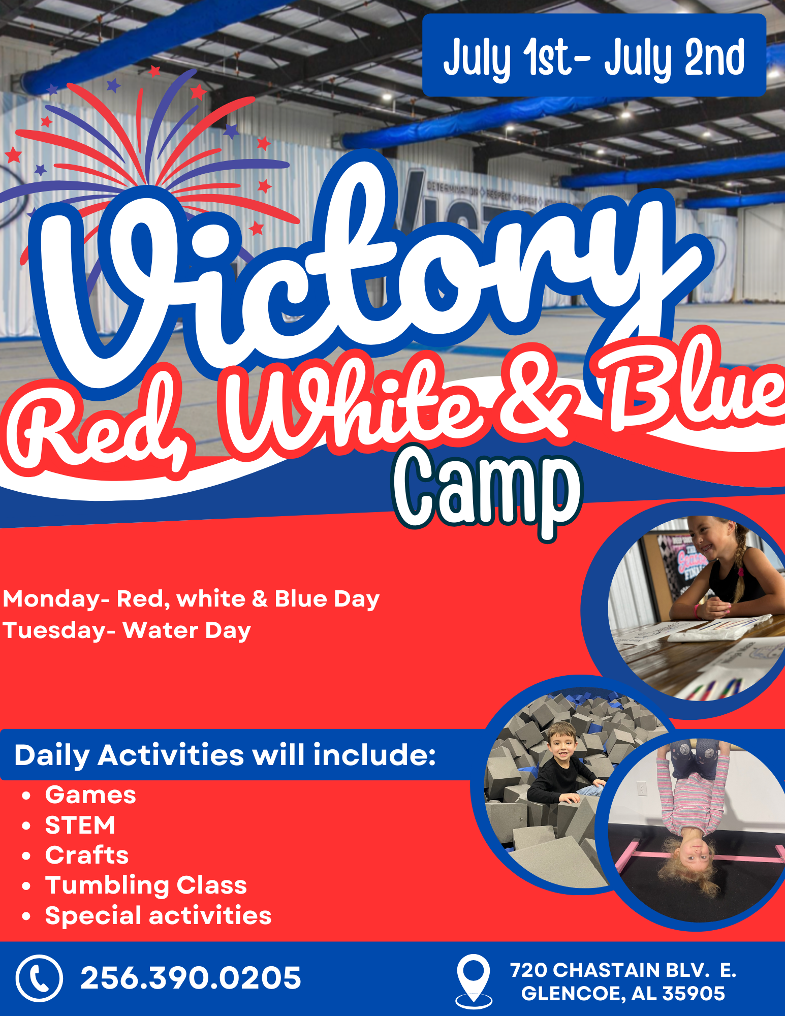 Red White And Blue Camp Victory Cheer Tumble